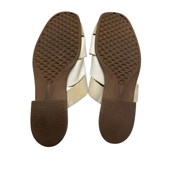 White Mountain White Leather Elastic Strap Slip On Sandals Womens Size 8B Summer - Picture 5 of 12